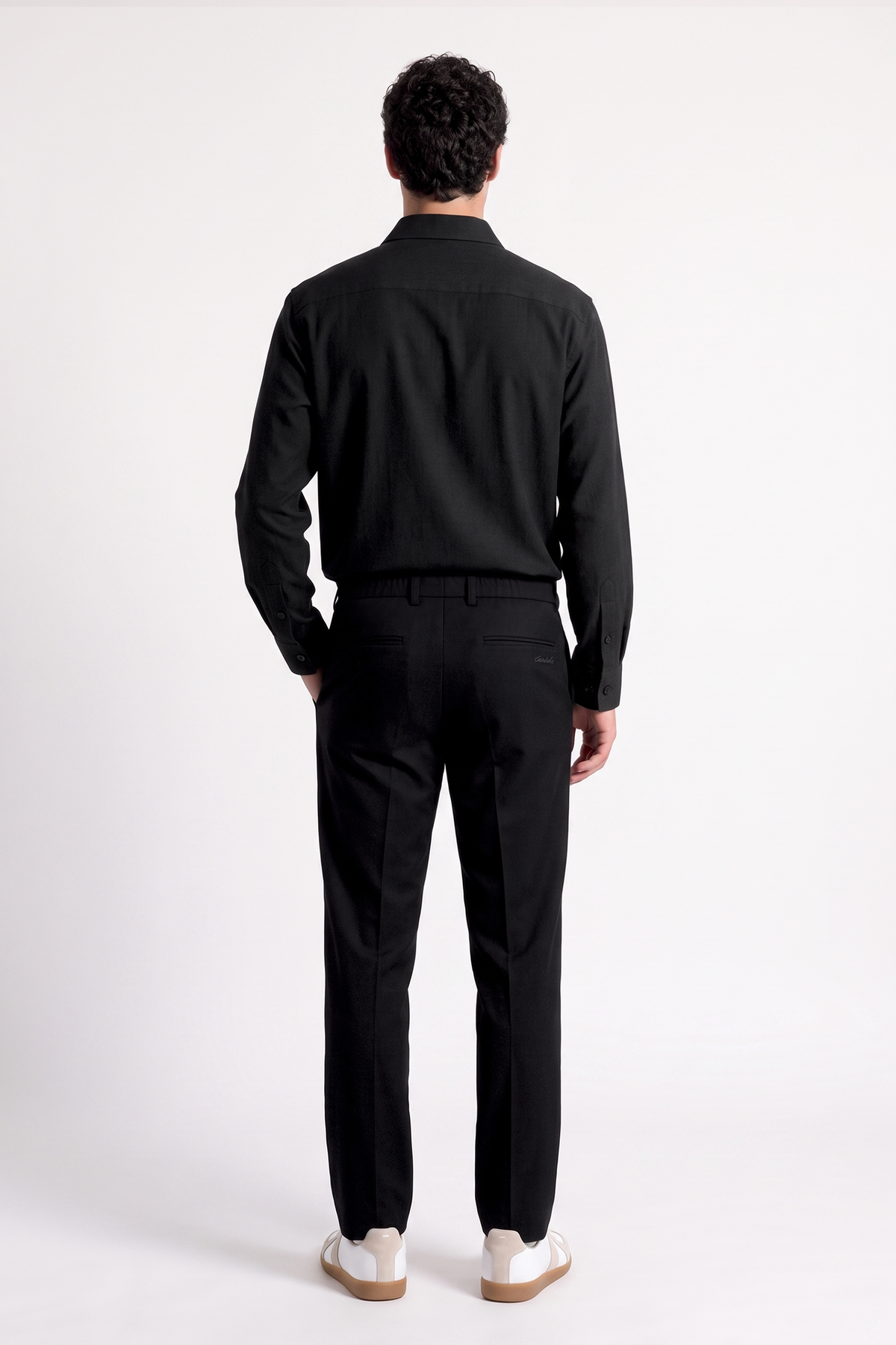 Black Lightweight Tailored Trousers