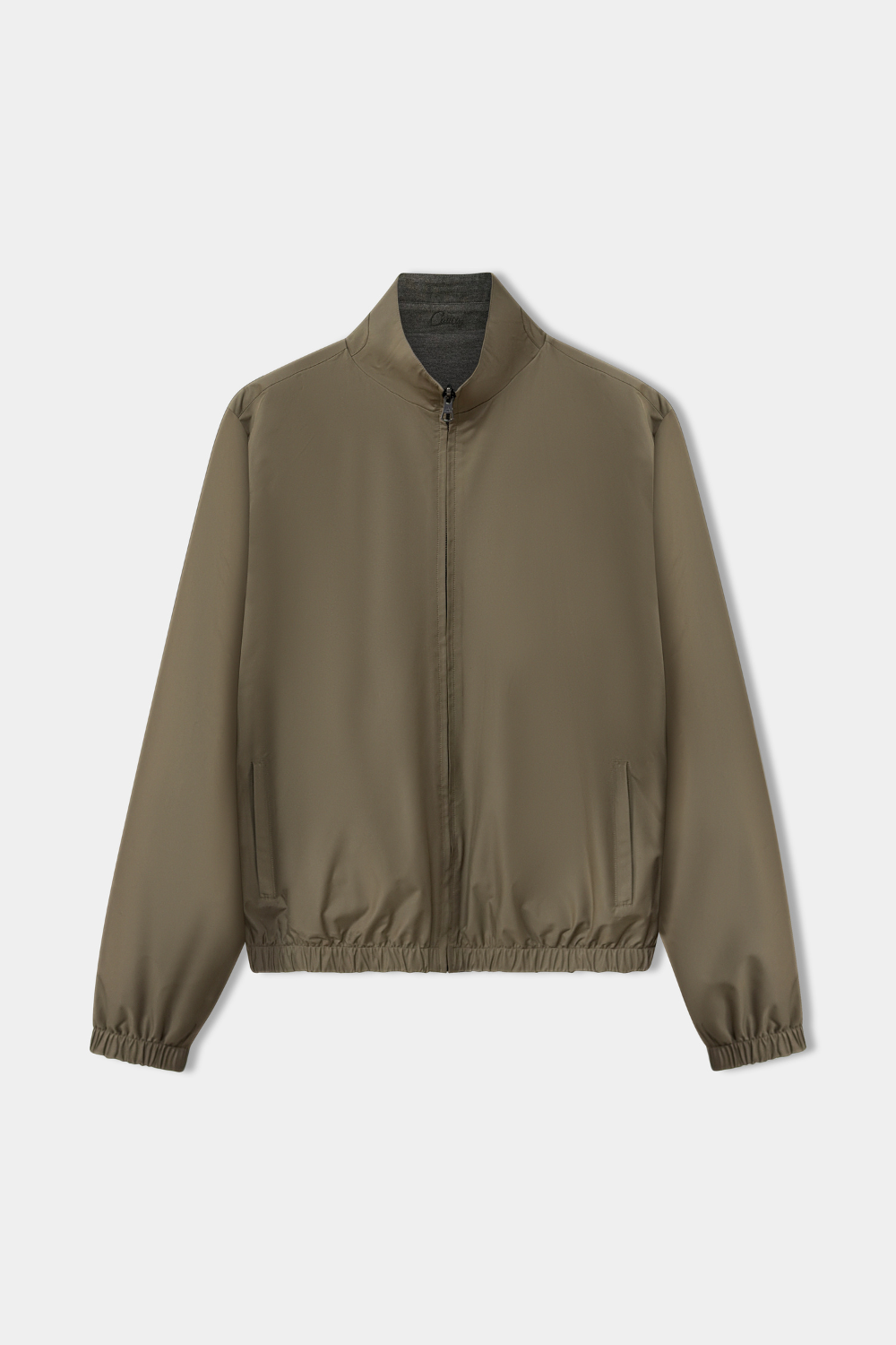 Light Taupe Reversible Bomber Jacket