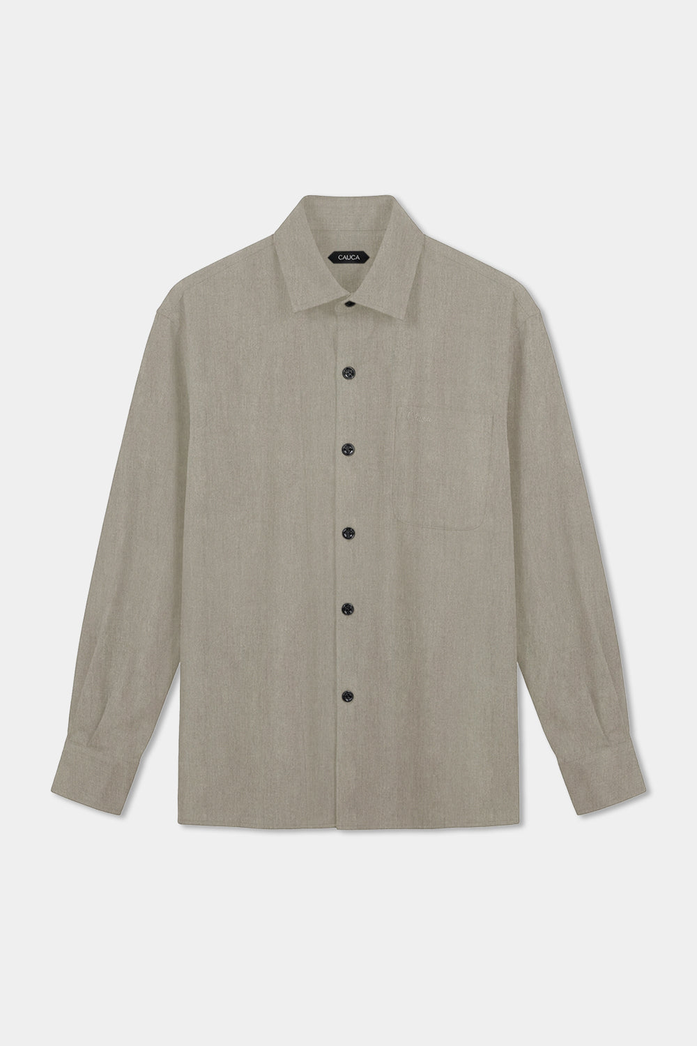 Greige Taupe Tailored Pocket Shirt