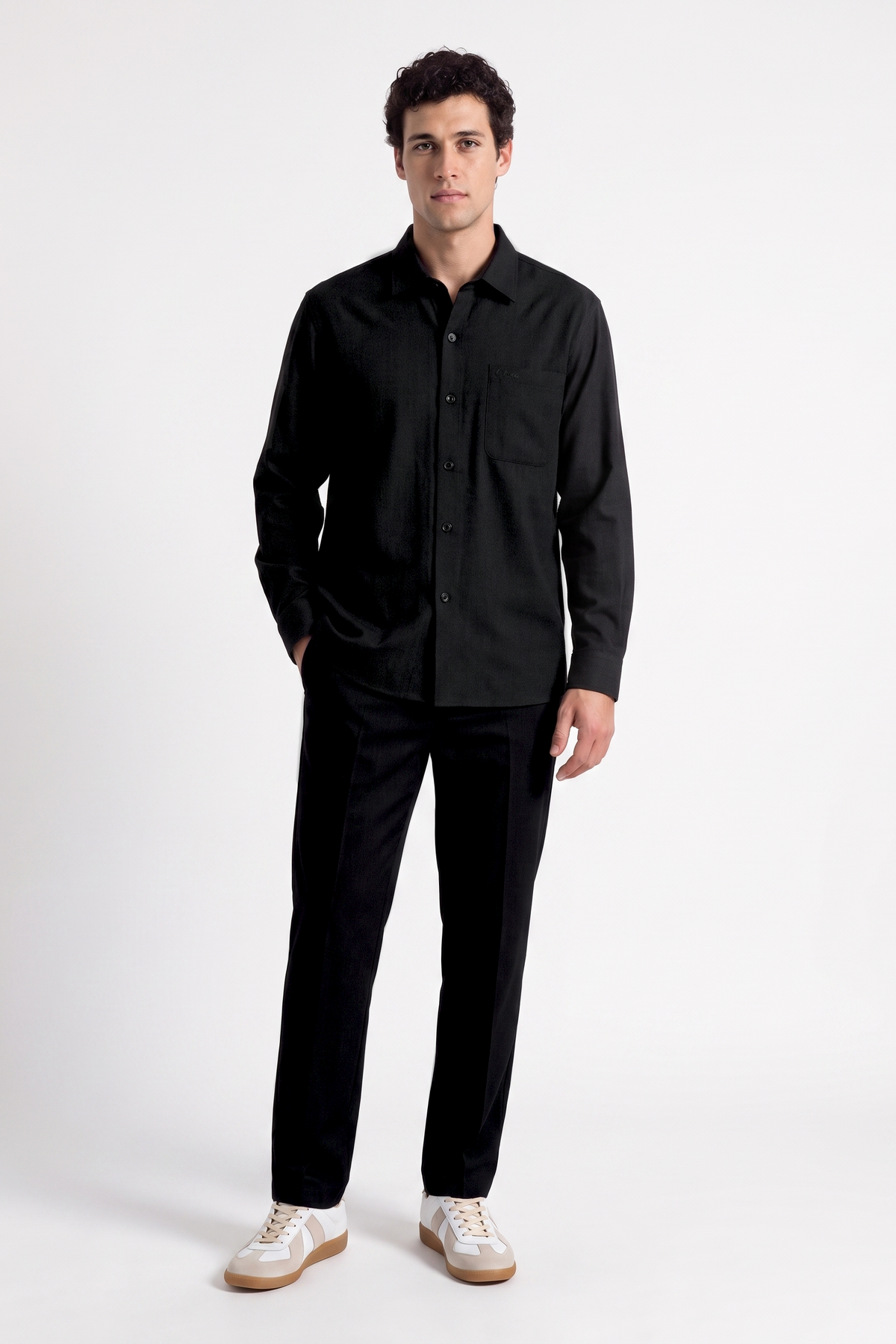 Black Lightweight Tailored Trousers