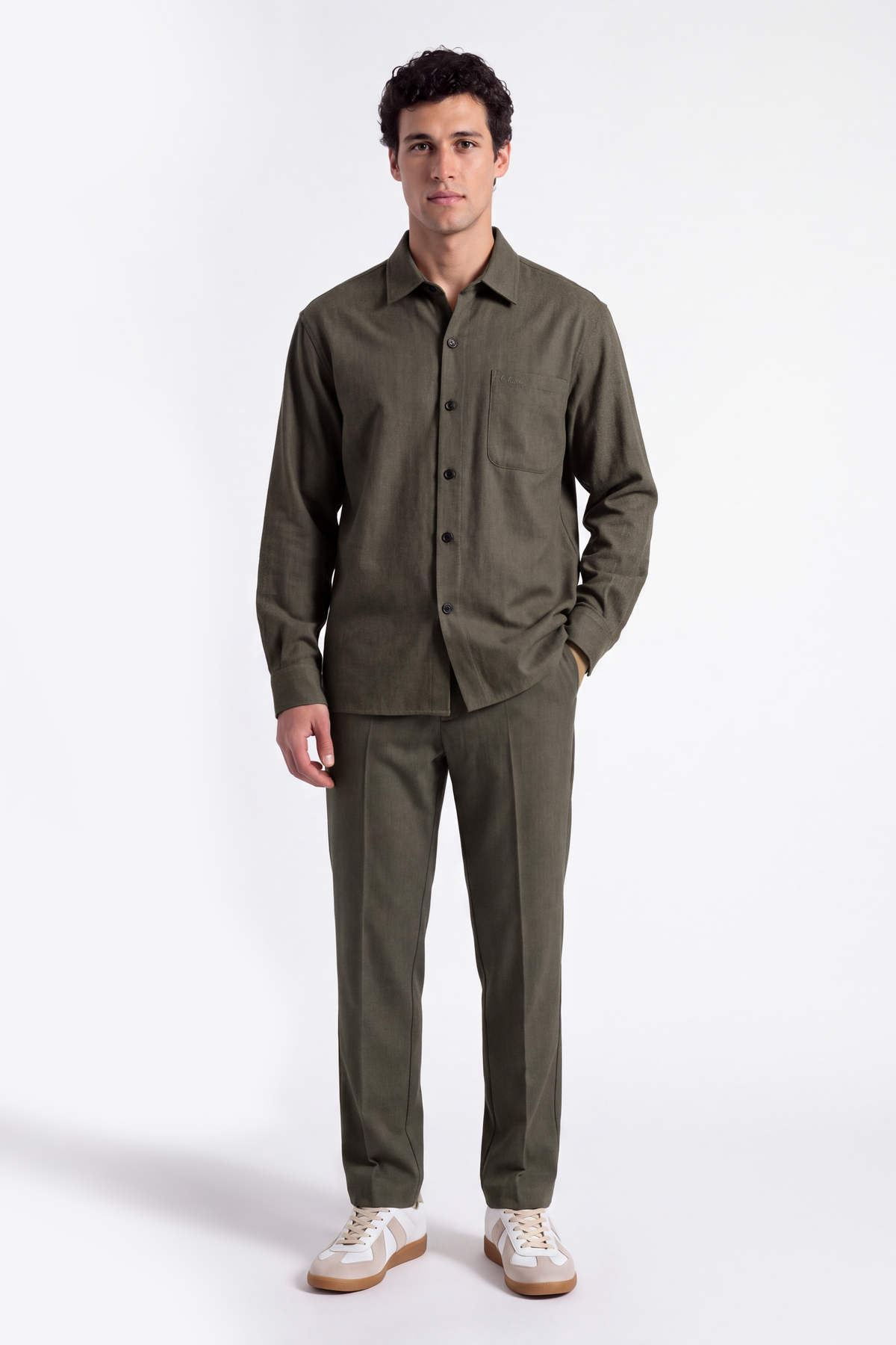 Mushroom Taupe Lightweight Tailored Trousers