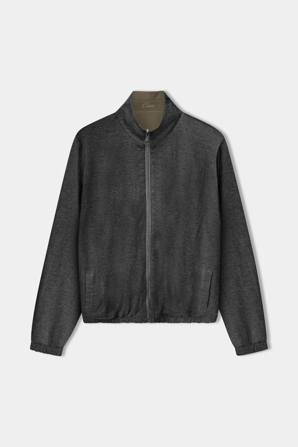 Light Taupe Reversible Bomber Jacket