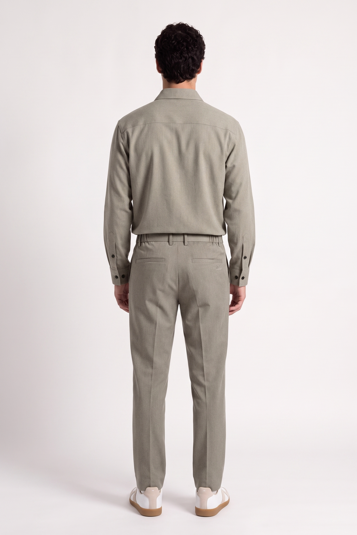 Greige Lightweight Tailored Trousers