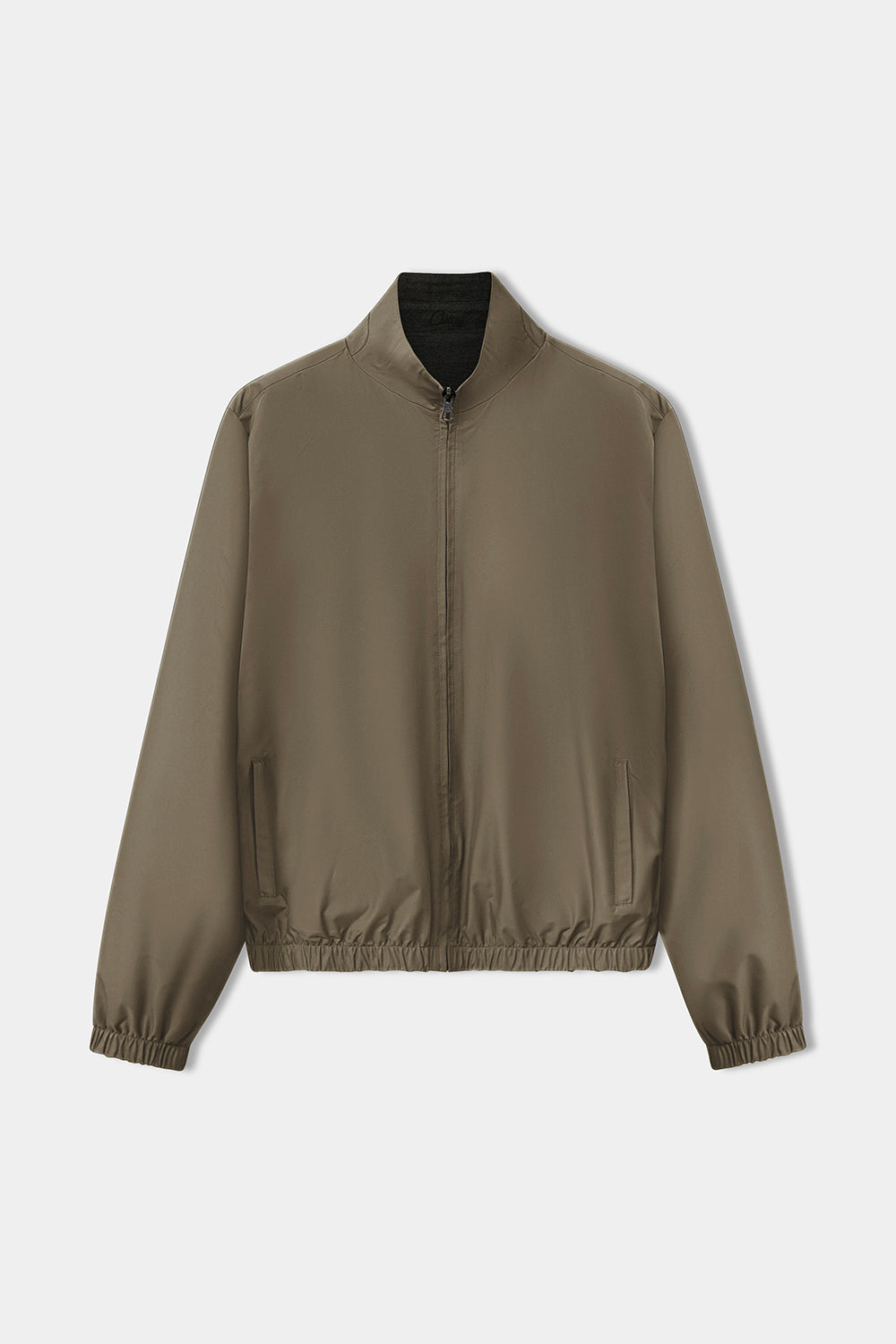 Light Taupe Reversible Bomber Jacket