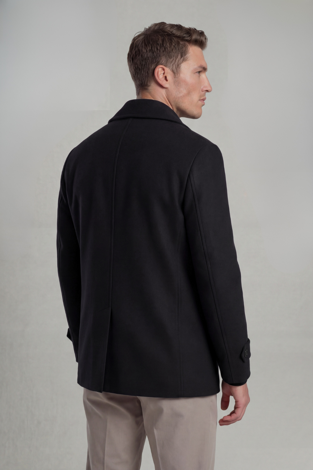 Black Wool Peacoat