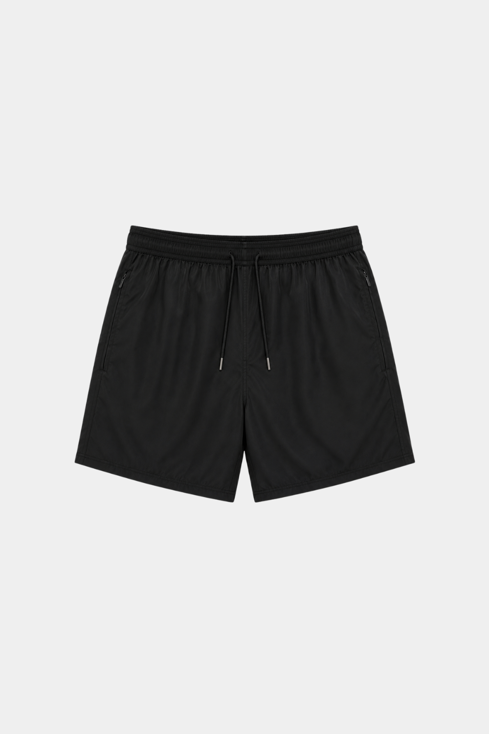 Black Zip Swim Shorts