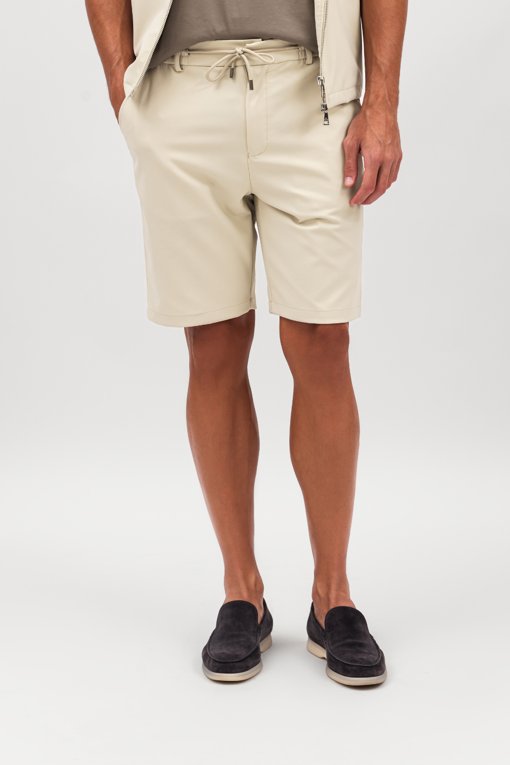 Beige Tech Shorts
