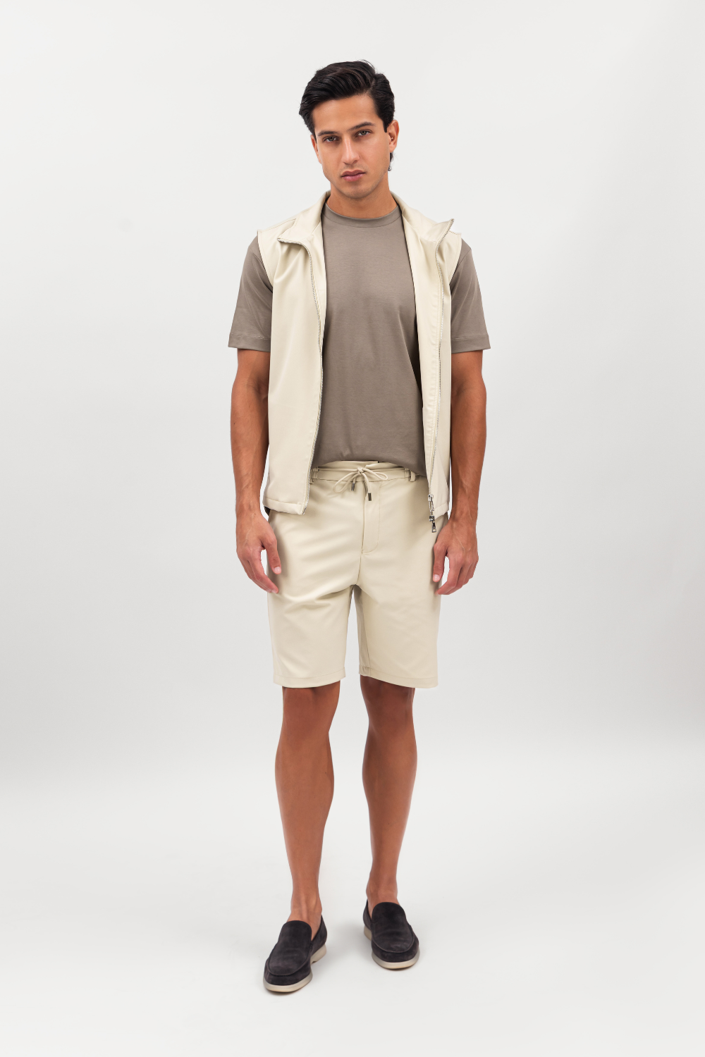 Beige Tech Shorts
