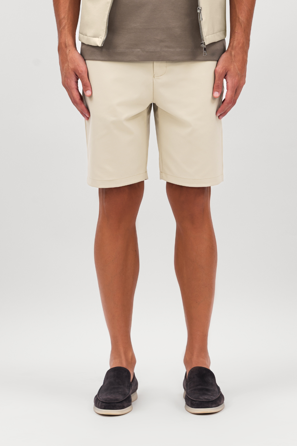 Beige Tech Shorts