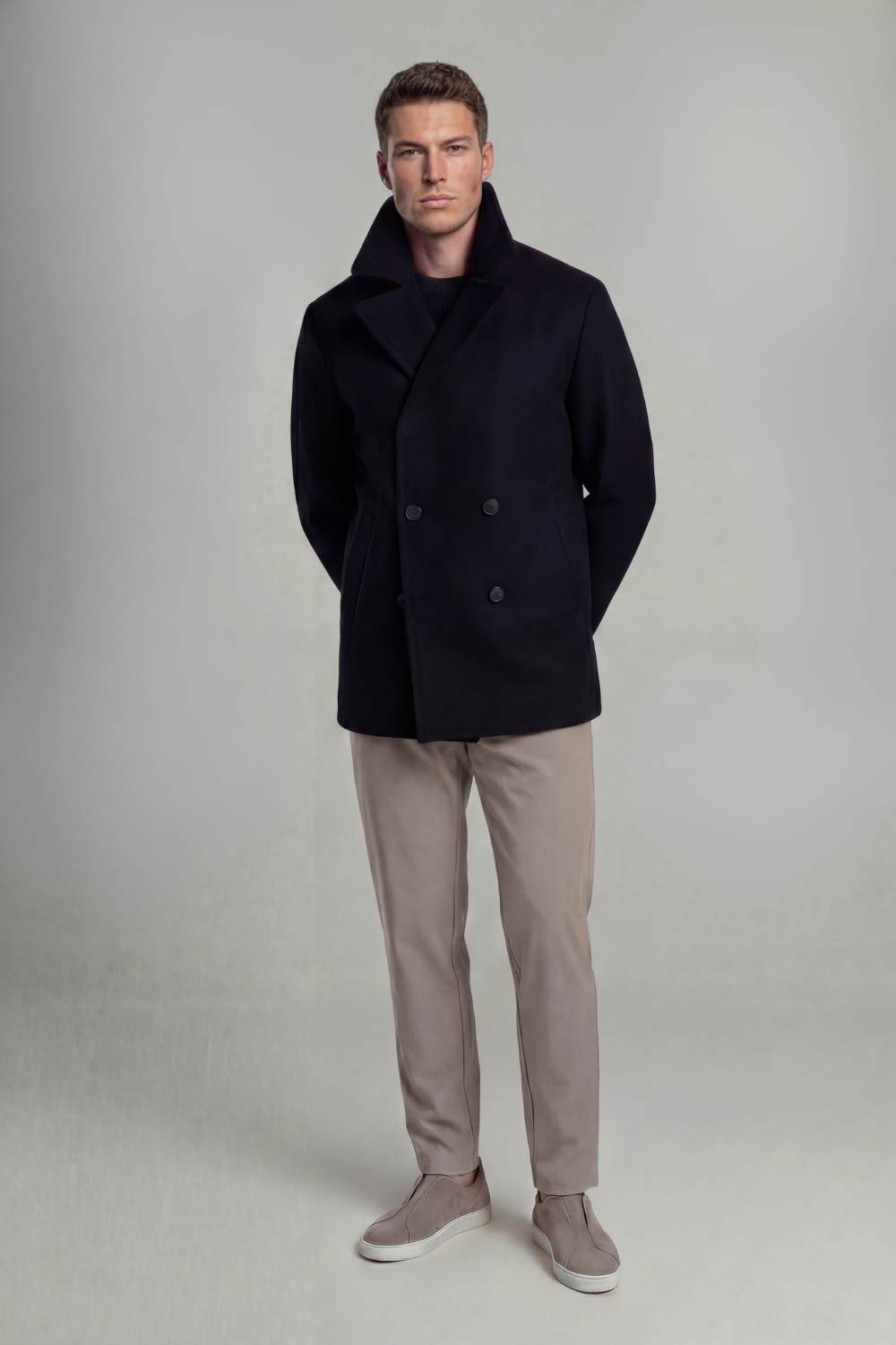 Black Wool Peacoat