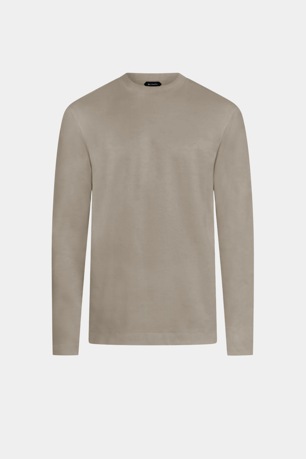 Pale Taupe Cotton-Silk Longsleeve T-shirt